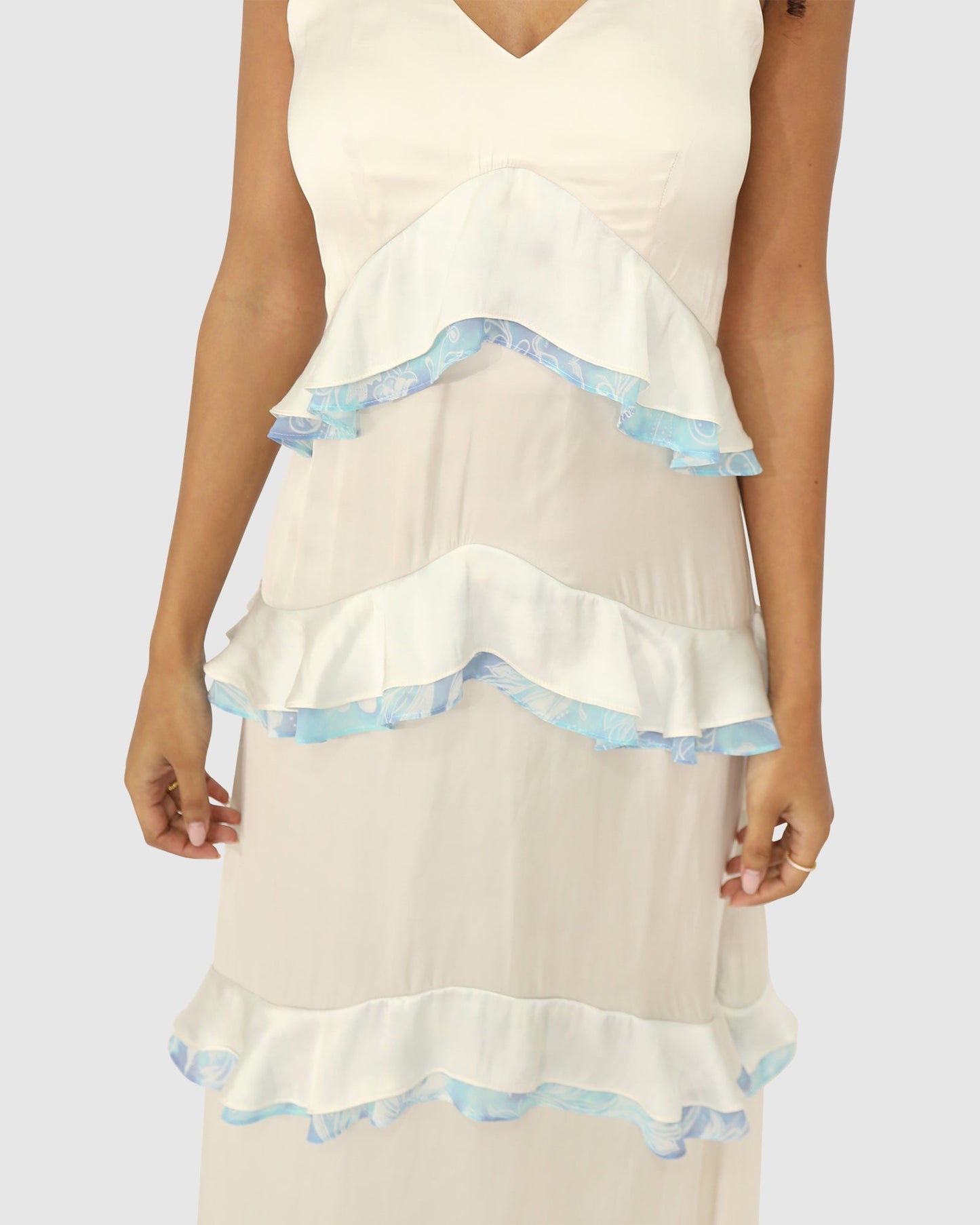 Lovely Day Ruffle Maxi Dress - White