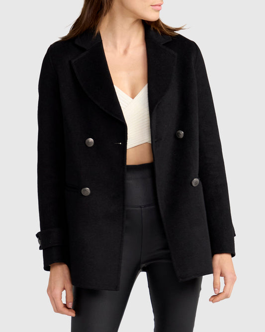 Forget You Military Peacoat - Black