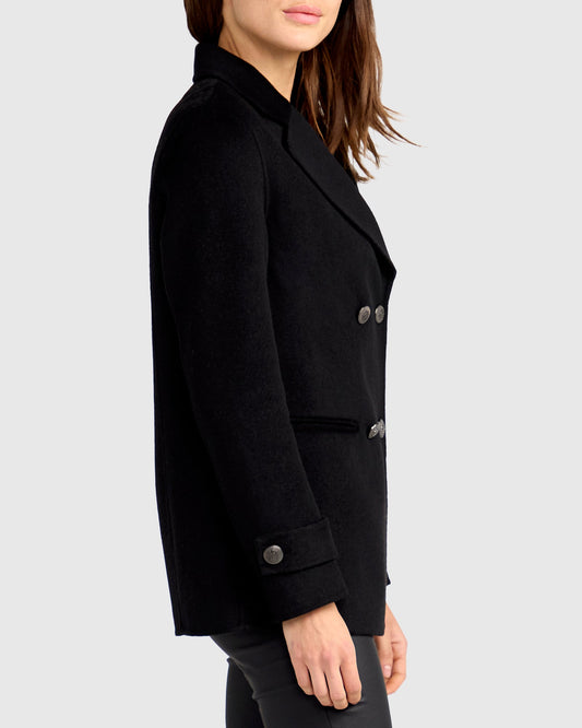 Forget You Military Peacoat - Black