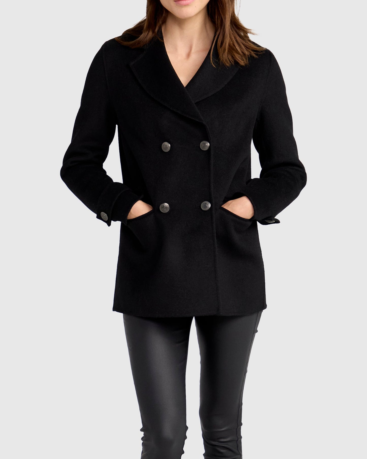 Forget You Military Peacoat - Black