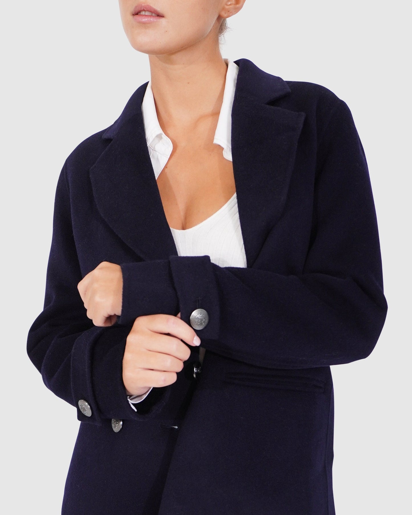 Forget You Military Peacoat - Navy