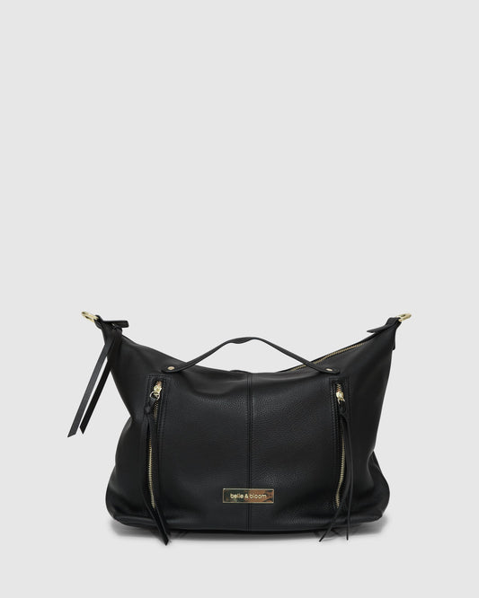 For Your Love Zip Front Handbag - Black