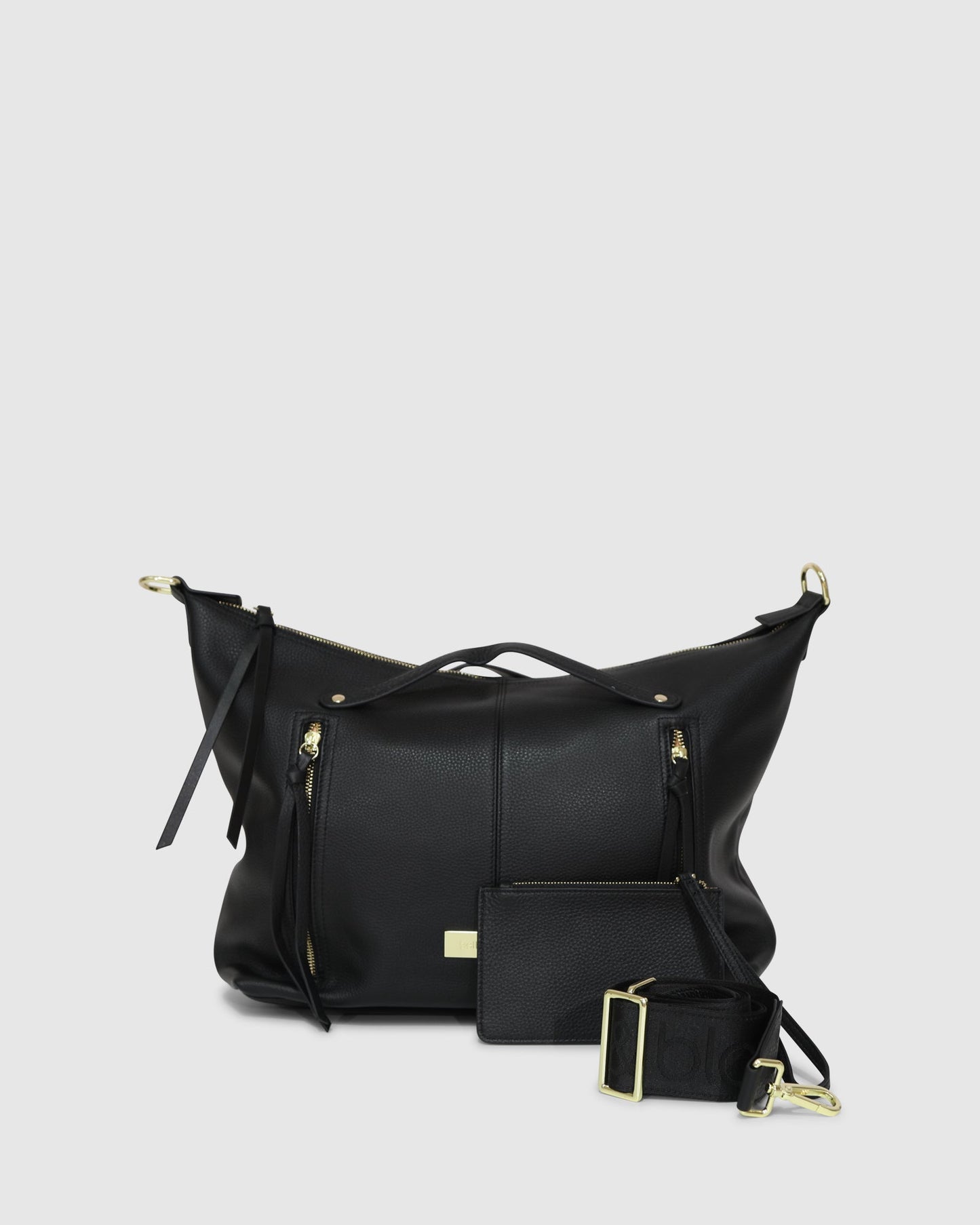 For Your Love Zip Front Handbag - Black