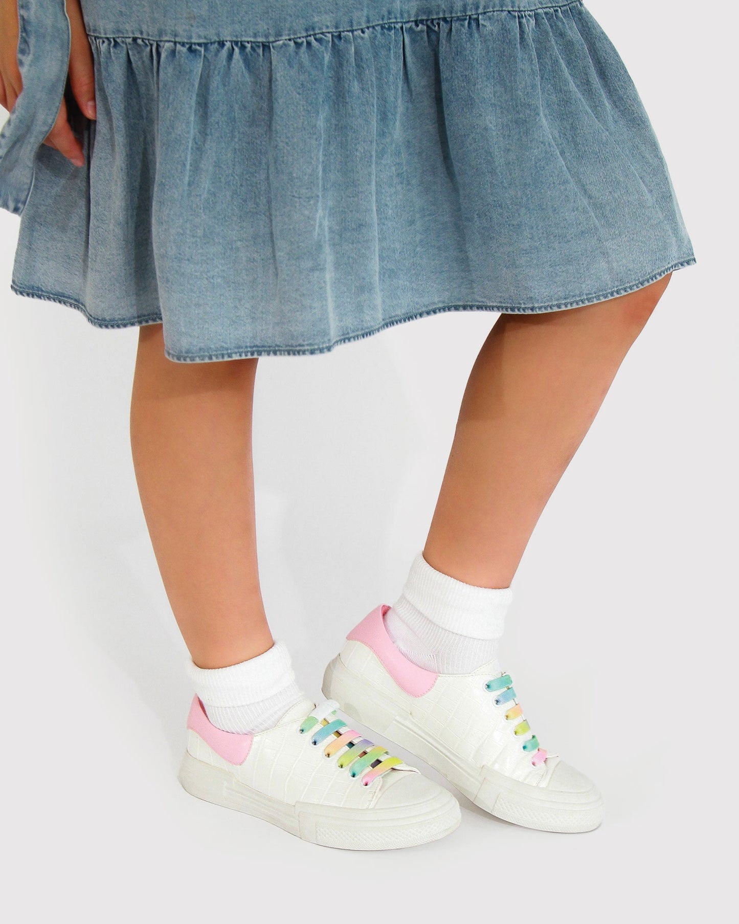 Just A Little Dream Croc Leather Sneaker - White