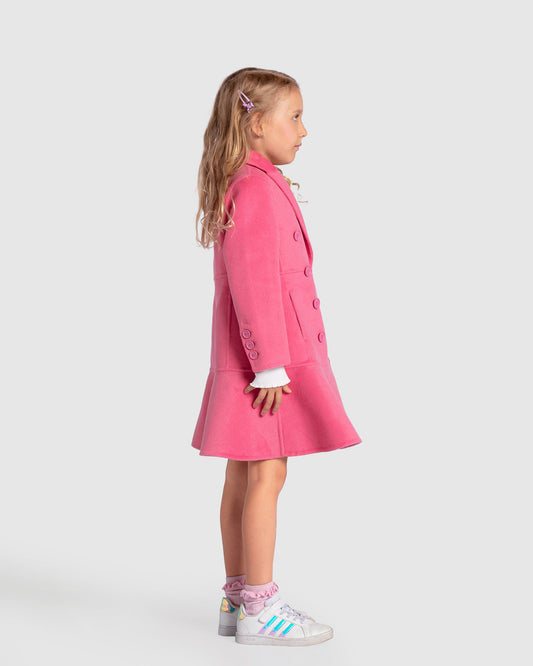 Good Manners Wool Blend Fitted Coat - Pink