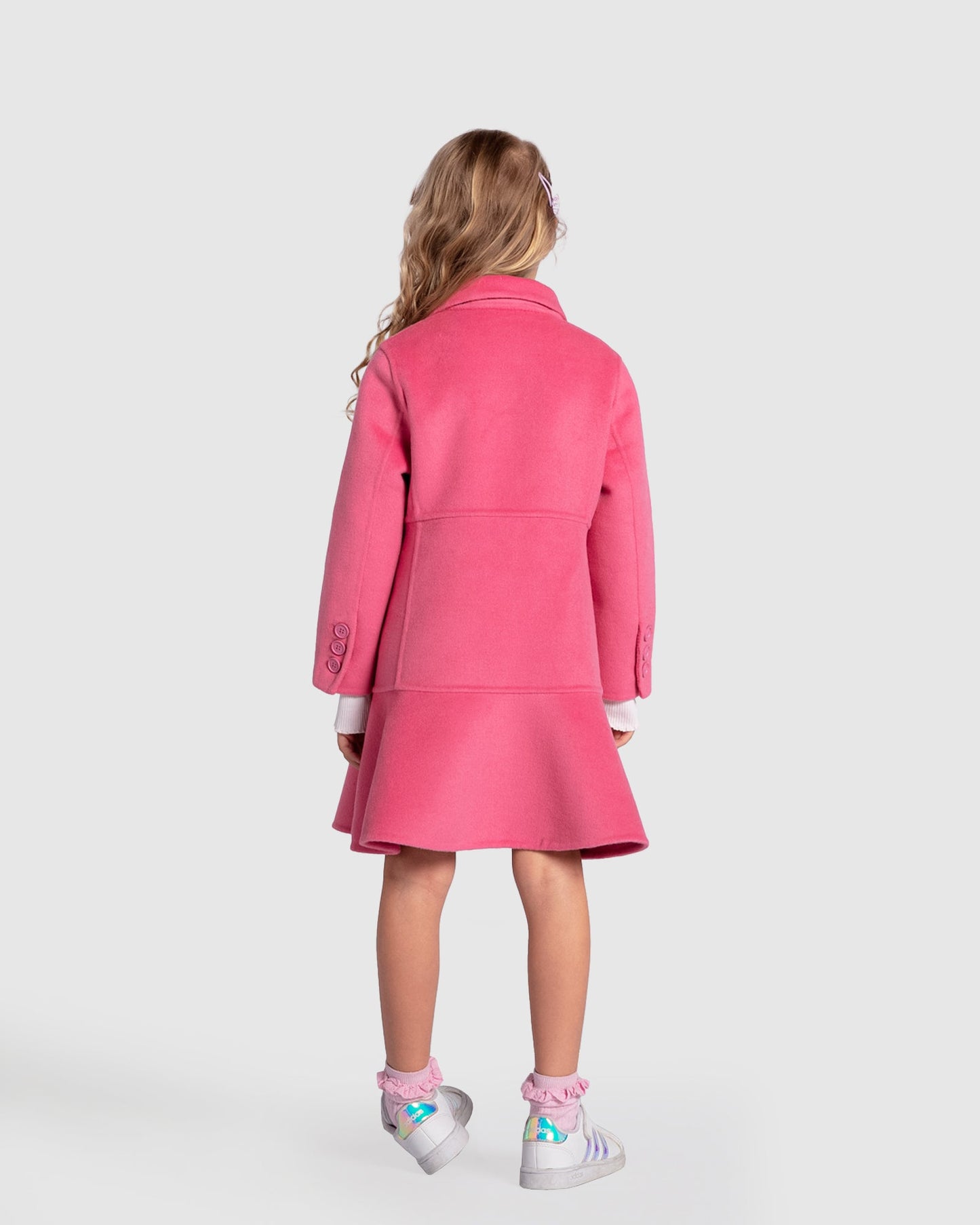 Good Manners Wool Blend Fitted Coat - Pink