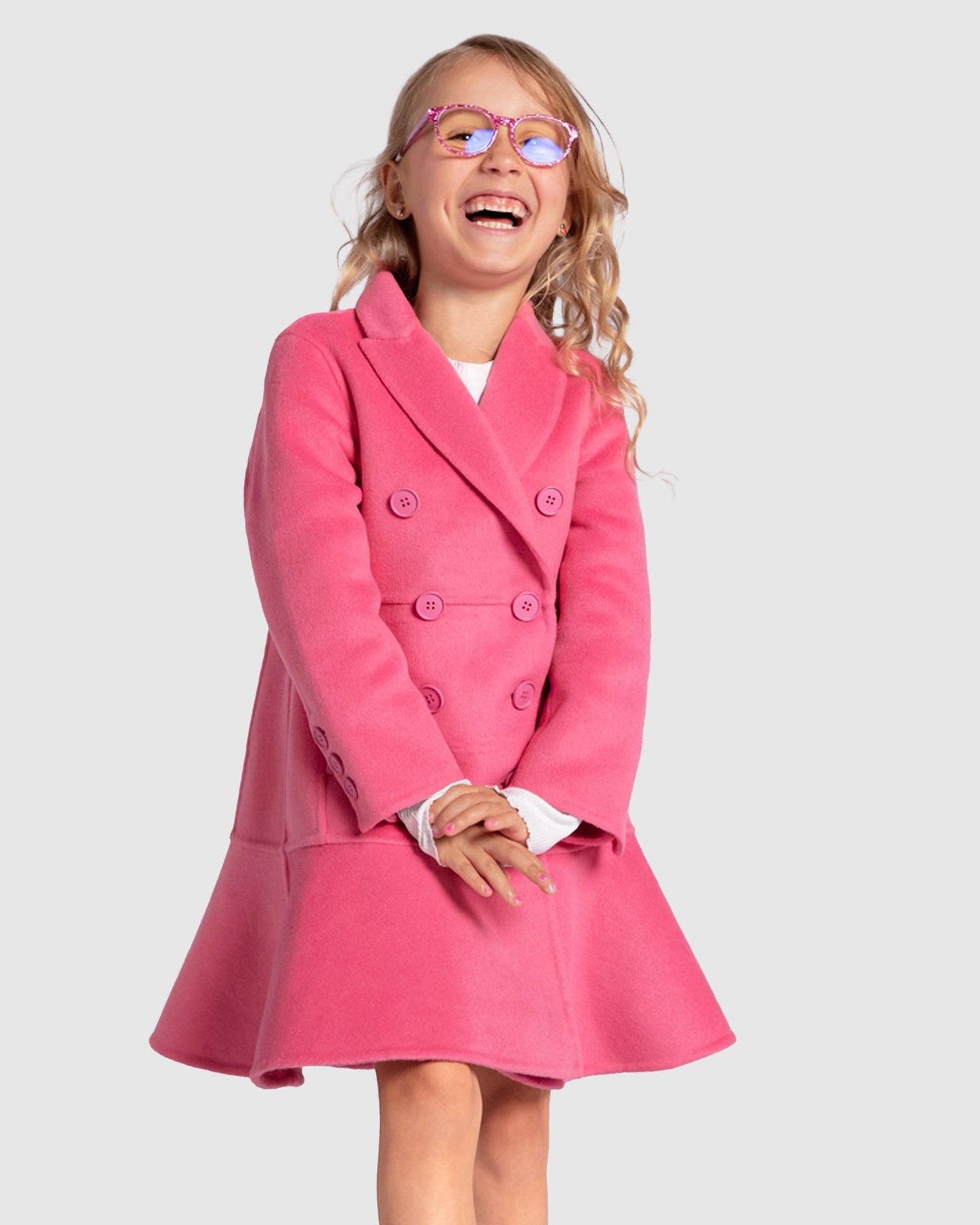 Good Manners Wool Blend Fitted Coat - Pink