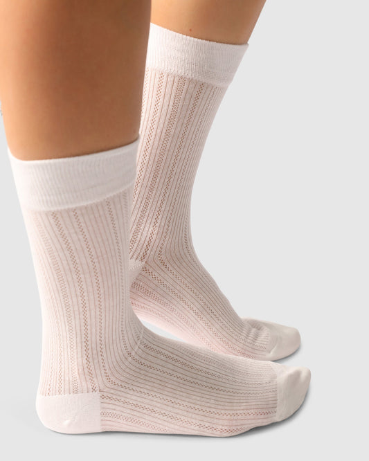 Go For It Classic Ribbed Socks - White