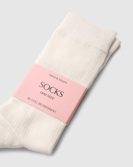 Go For It Classic Ribbed Socks - White