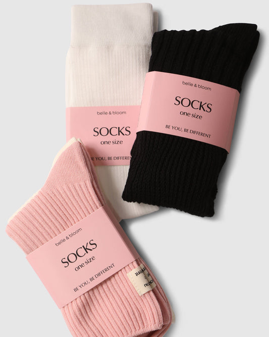 Go For It Classic Ribbed Socks - White