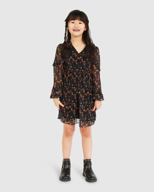 Girls Like You Floral Dress - Navy