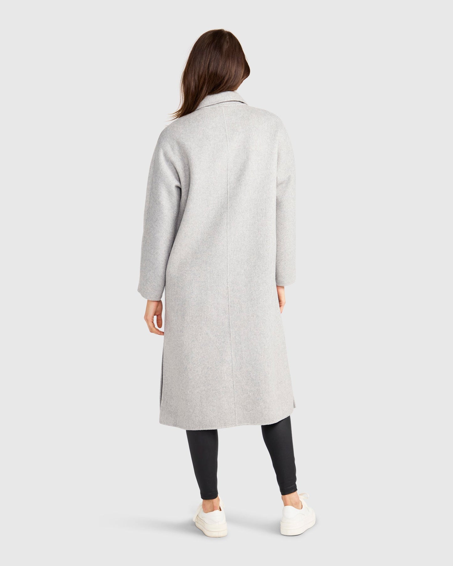 Guestlist Oversized Double Breasted Coat - Grey Marle