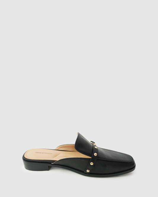 How It Feels Charm Loafer Mule - Black