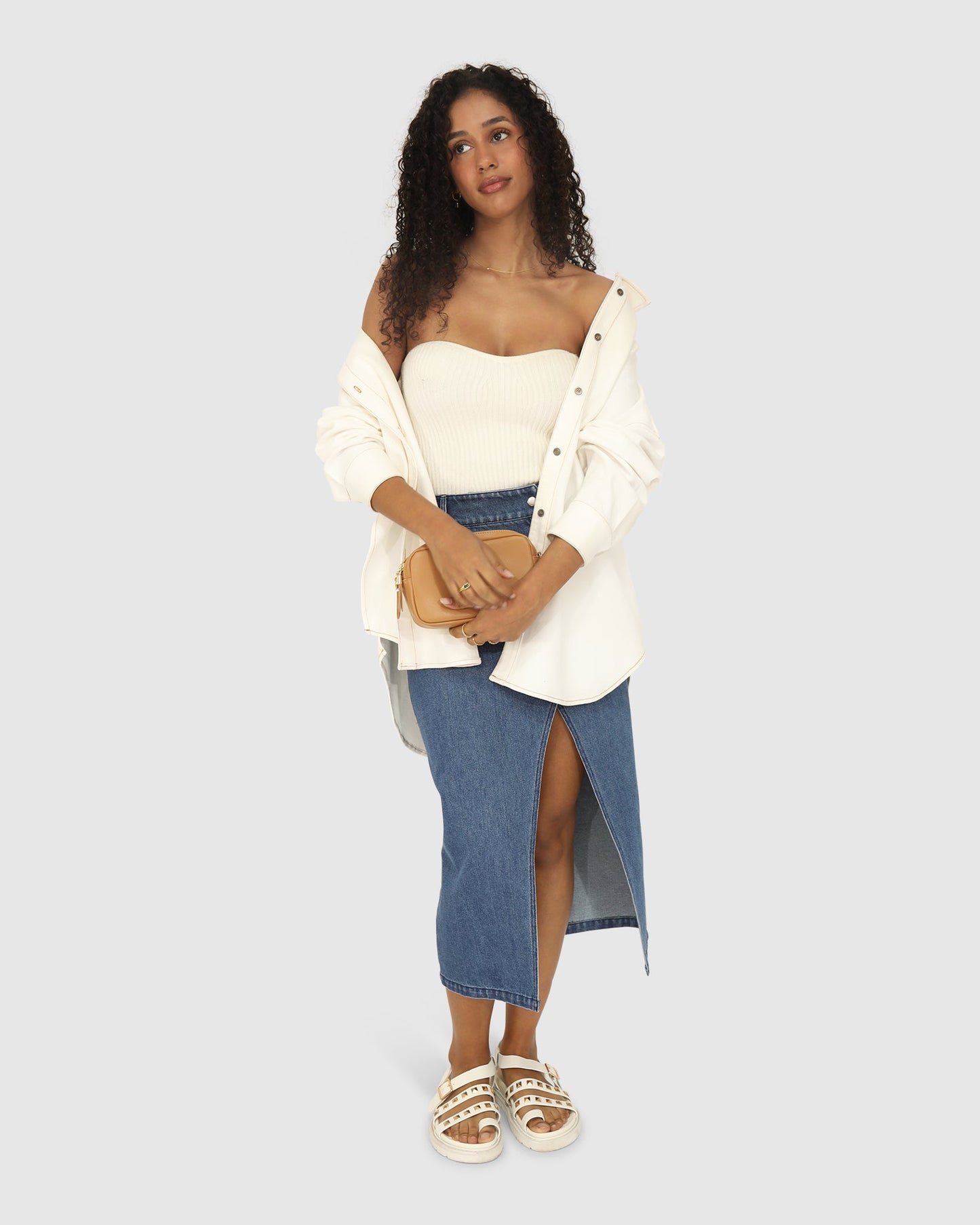 Into Him Oversized Denim Shirt - Off White