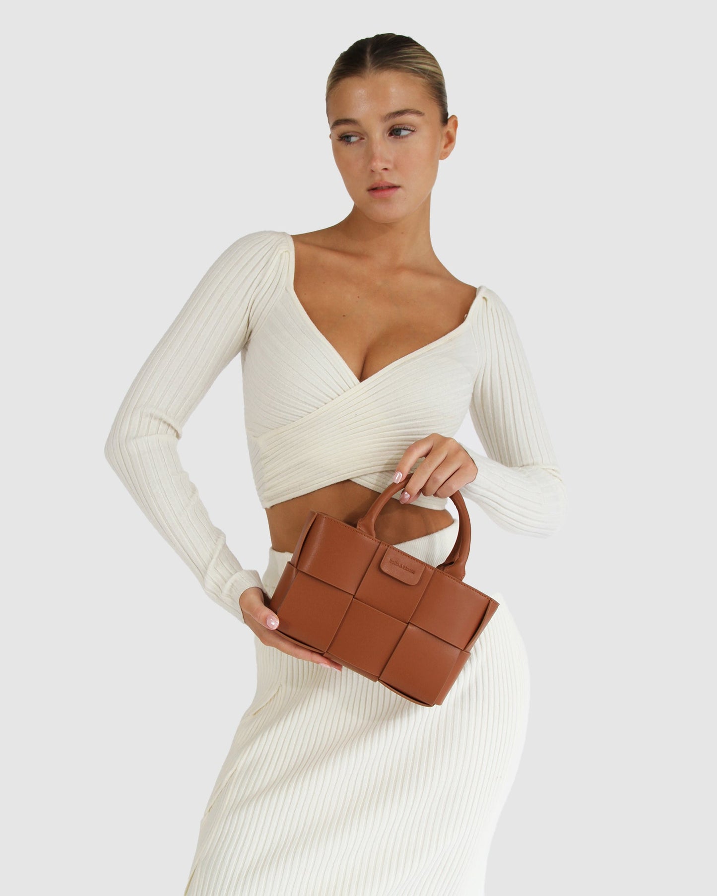 Little Love Woven Crossbody Bag - Camel