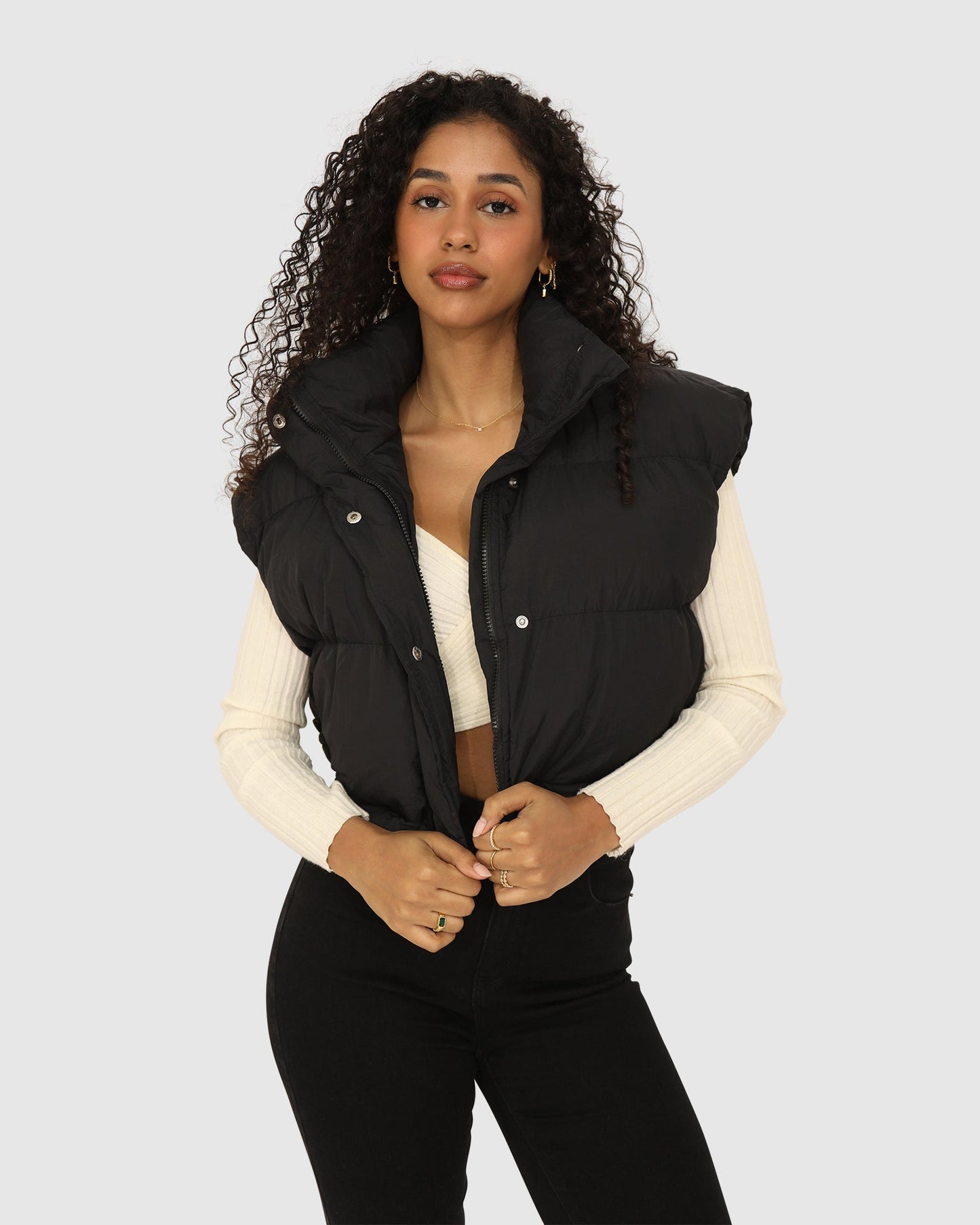 Landslide Zip-Off Puffer Vest- Black