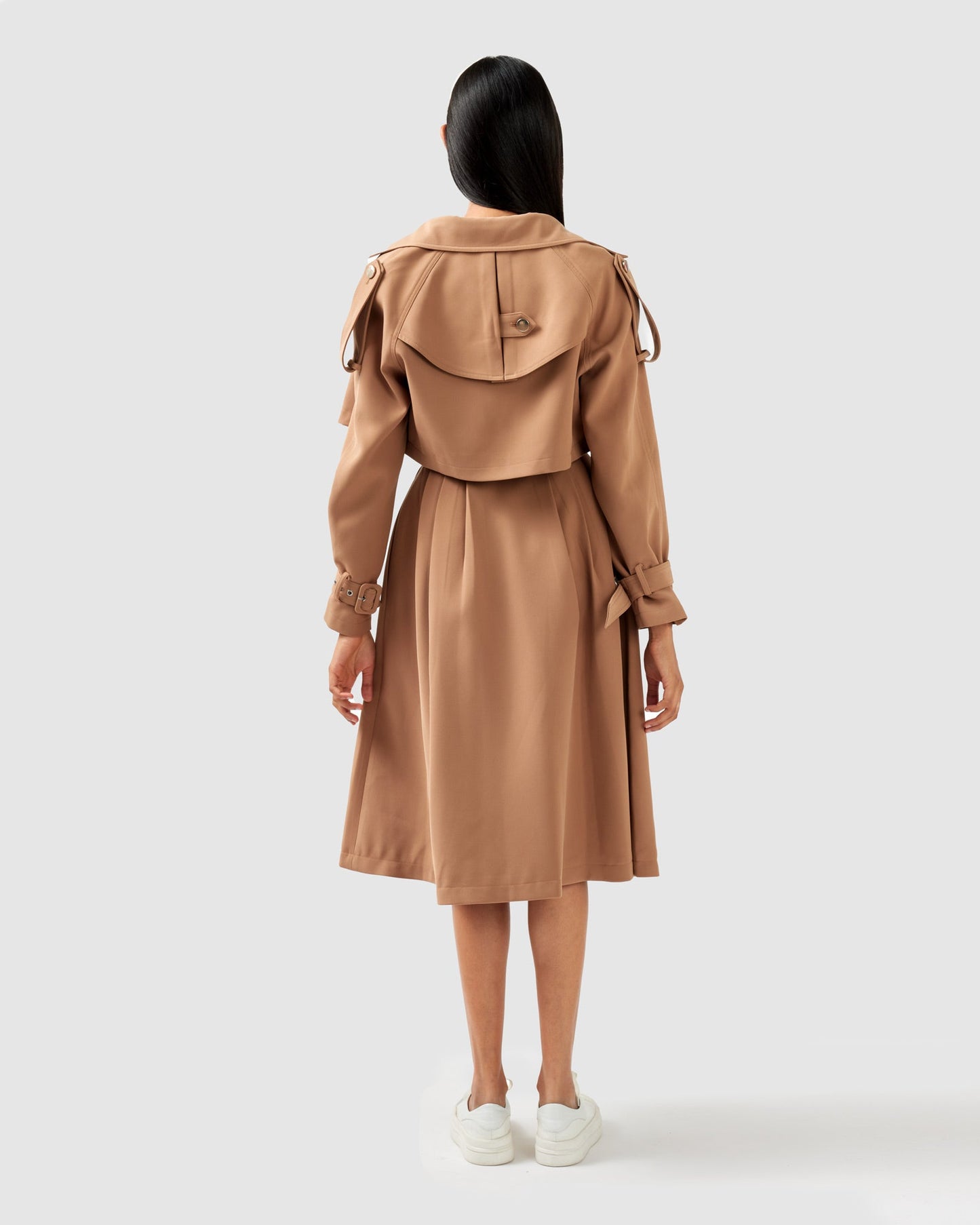 Manhattan Cropped Trench - Camel