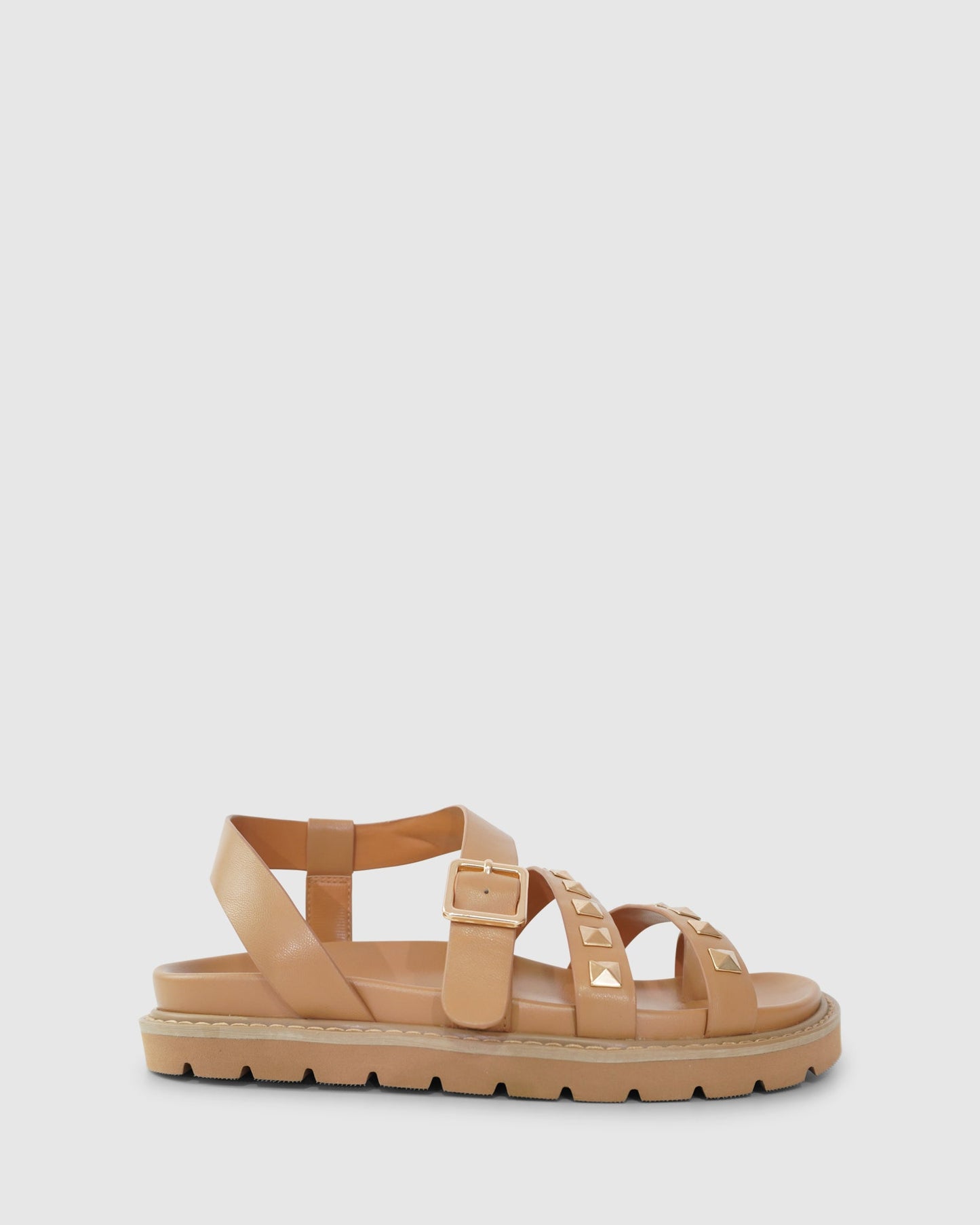 Morning Mood Chunky Stud Sandal - Camel