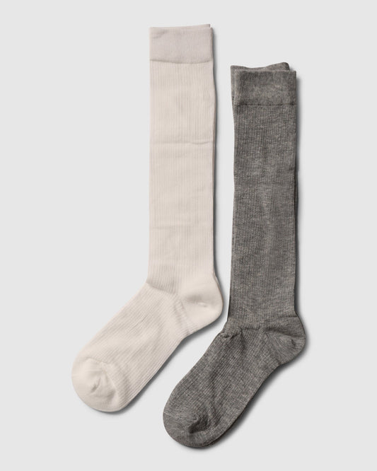 Midnights 2 Pack Socks - White/ Grey