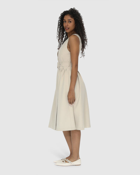 Miss Independence Midi Dress - Sand