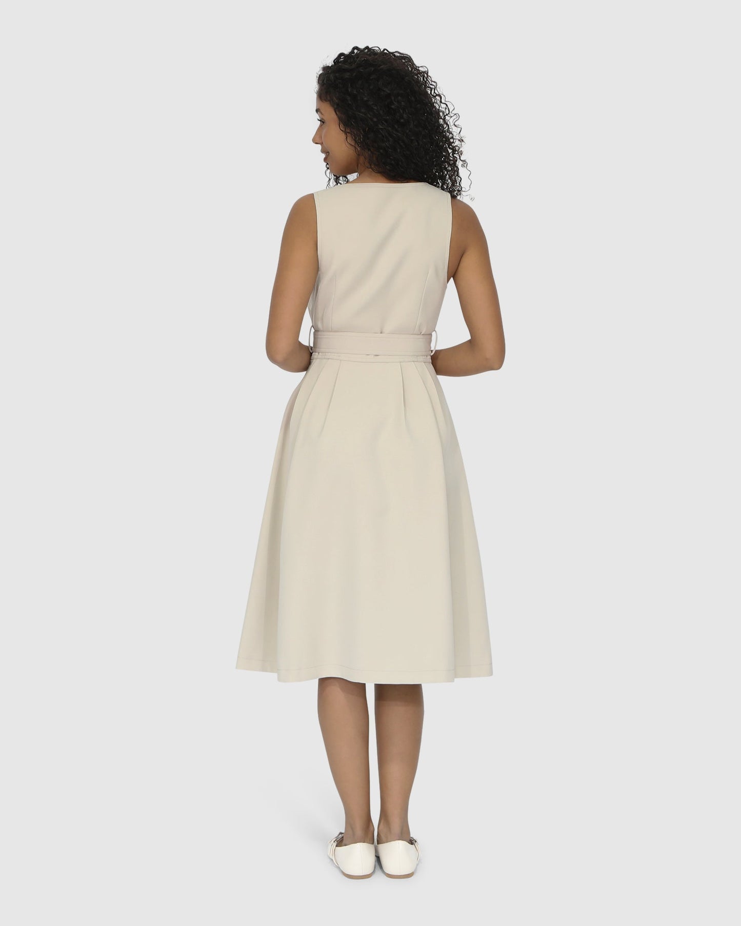 Miss Independence Midi Dress - Sand