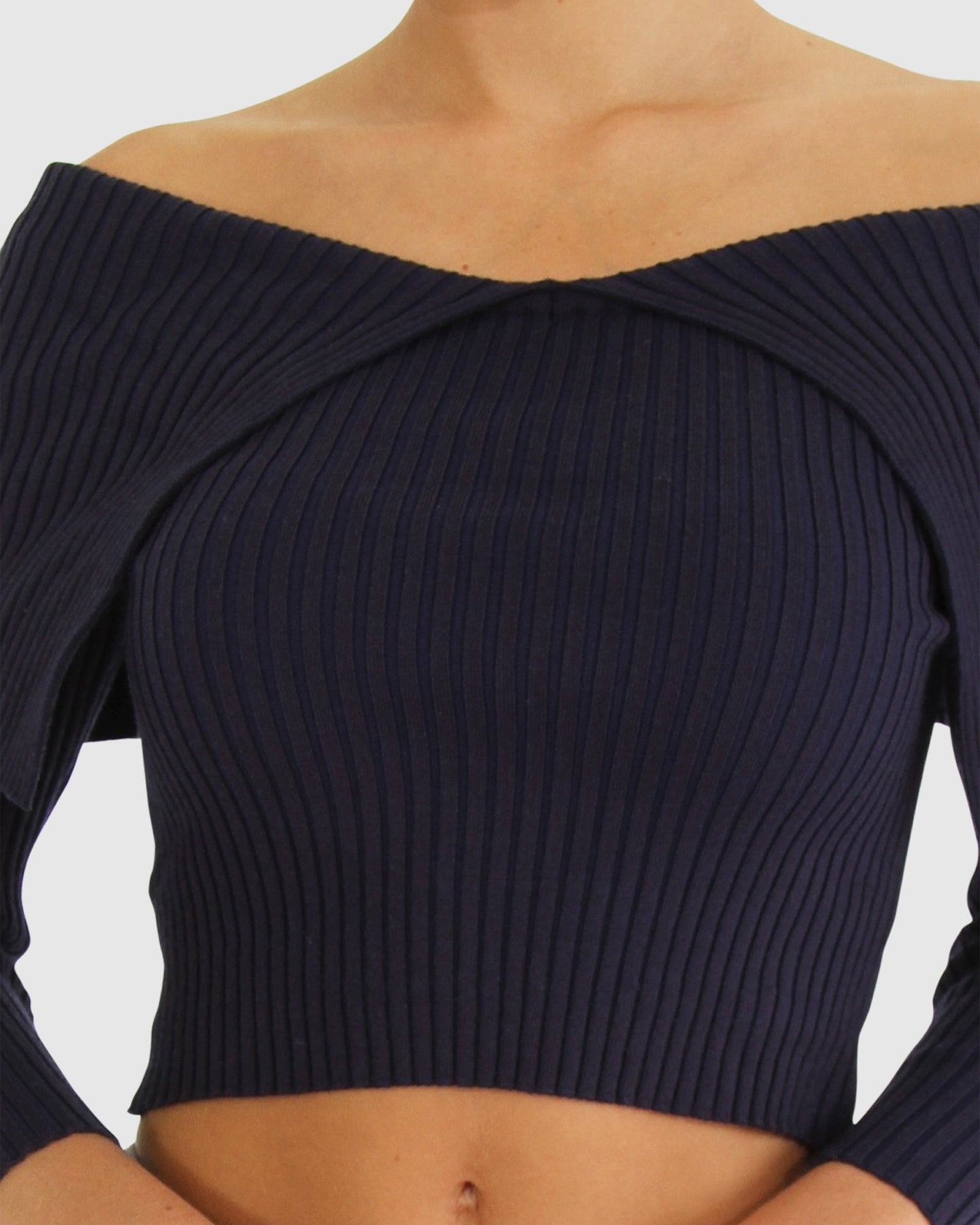 More Than Words Collared Knit Top - Navy