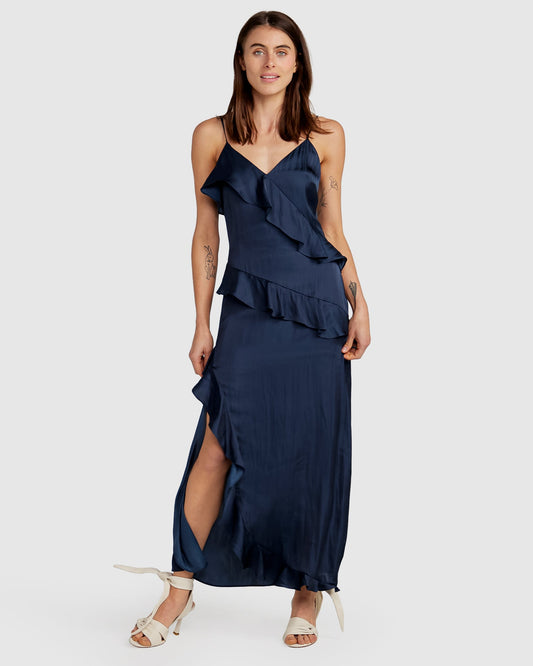 Ocean Eyes Tiered Maxi Dress - Navy