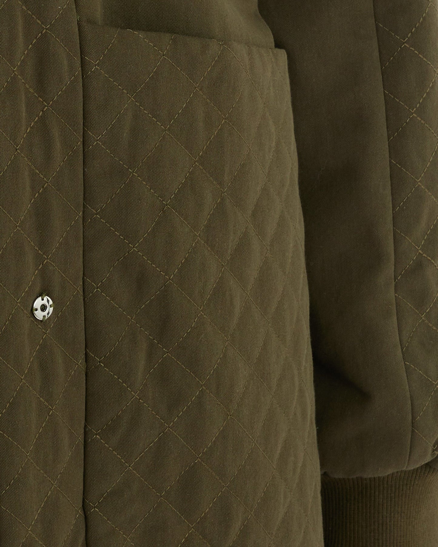 Over It Quilted Bomber - Military