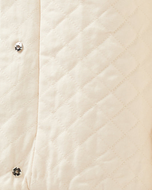 Over It Quilted Bomber - Cream