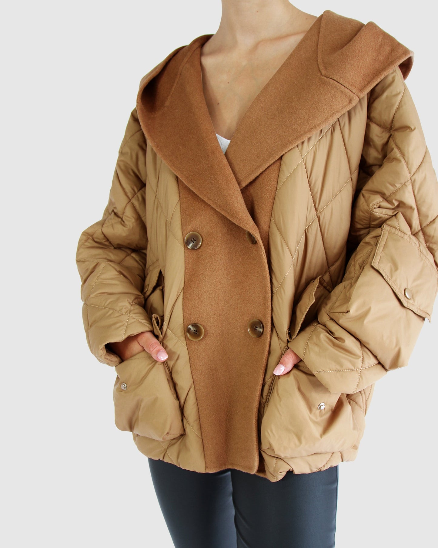 Only You Quilted Utility Jacket - Camel