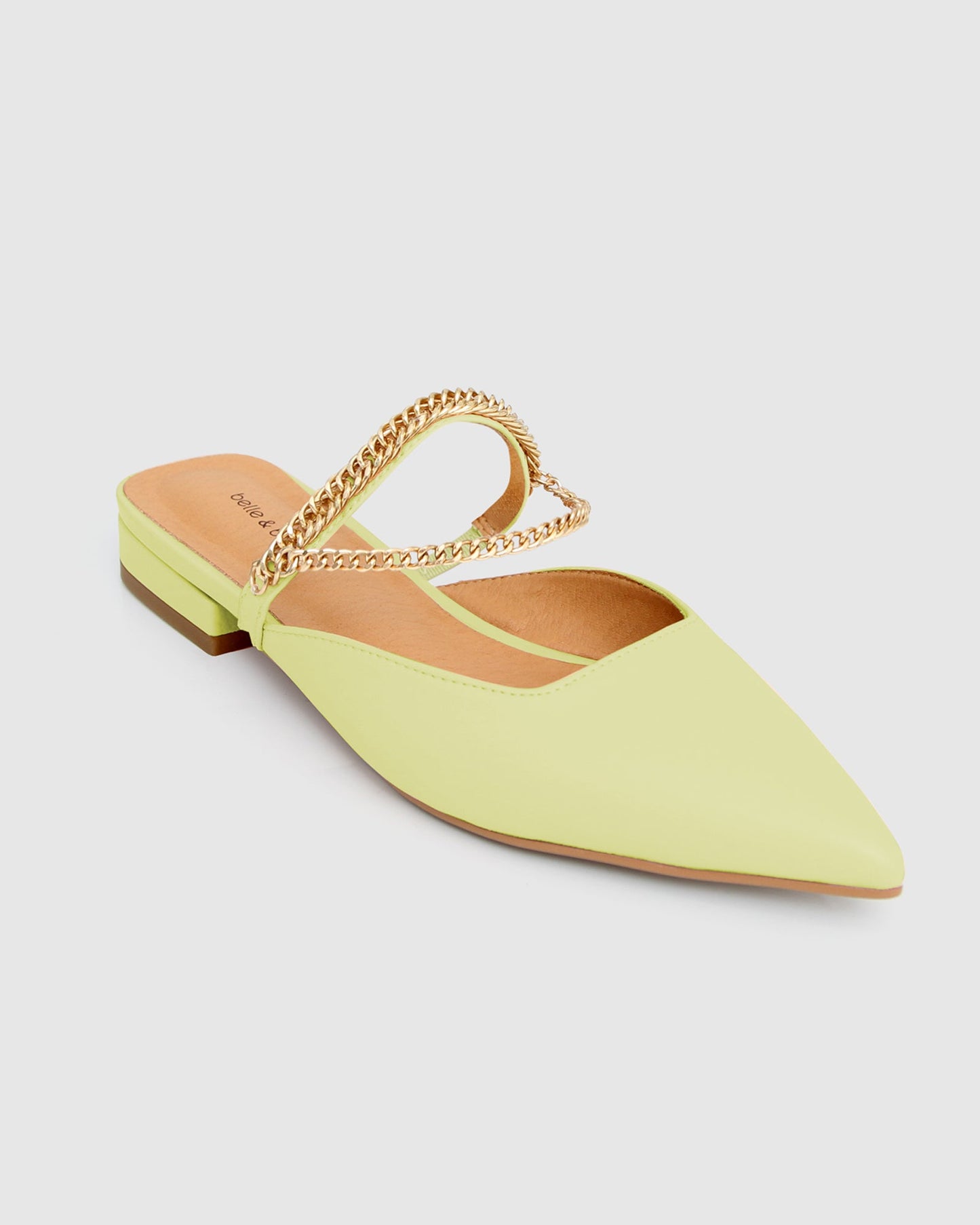 On The Go Leather Flat - Citrus