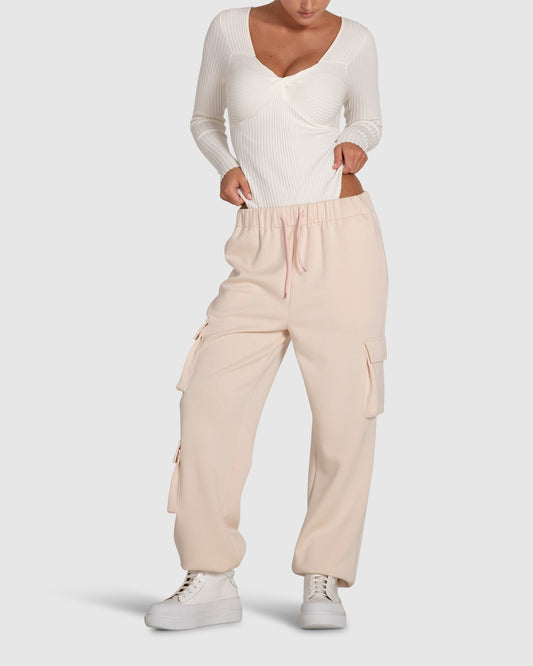 Perfect Match Cargo Trackpants - Blush