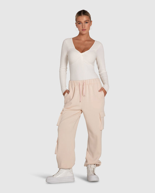 Perfect Match Cargo Trackpants - Blush