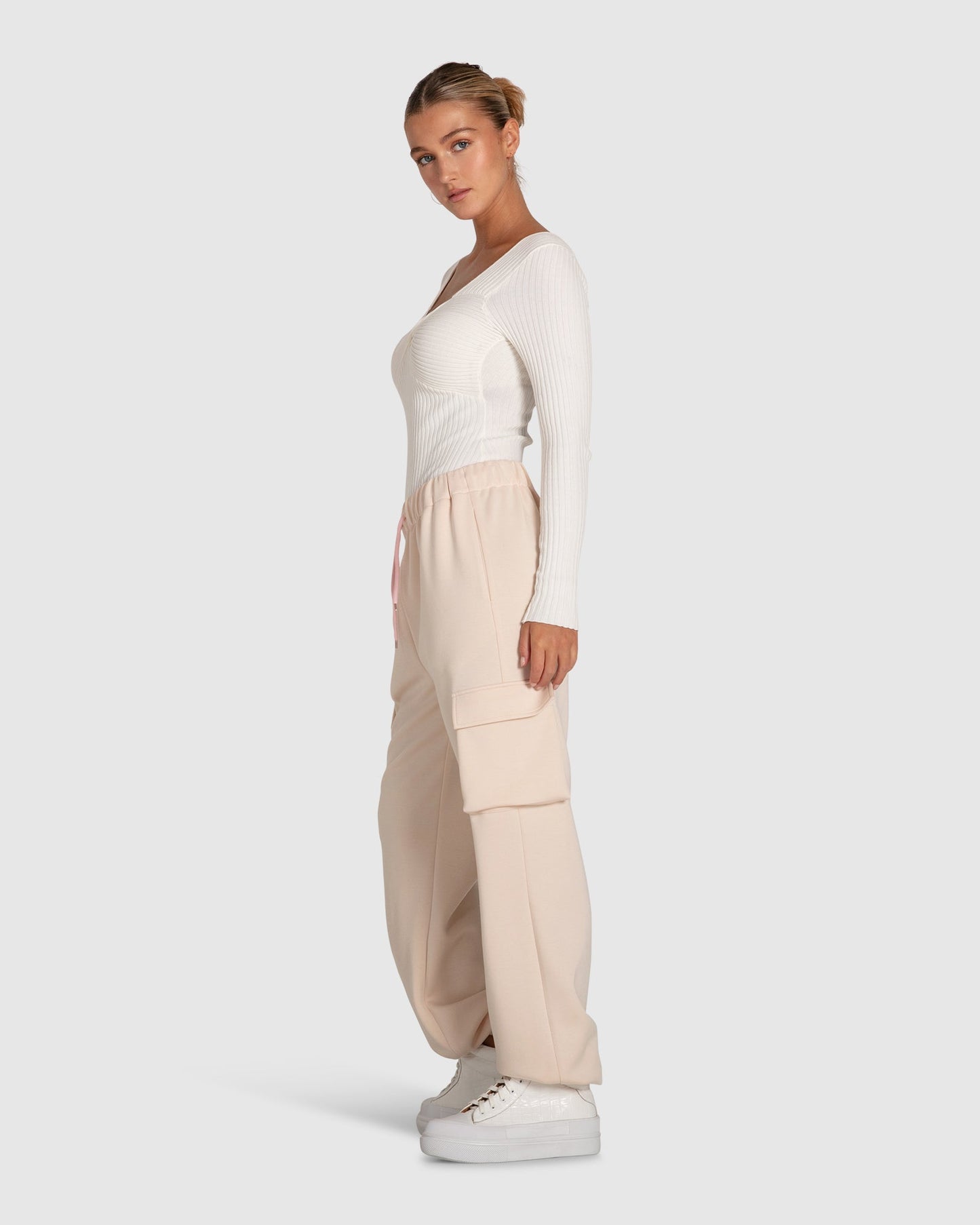 Perfect Match Cargo Trackpants - Blush