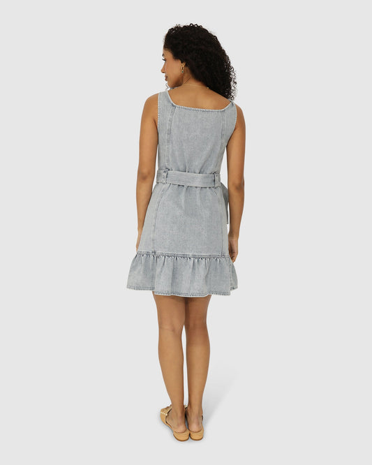 Reunite Denim Mini Dress - Stonewash