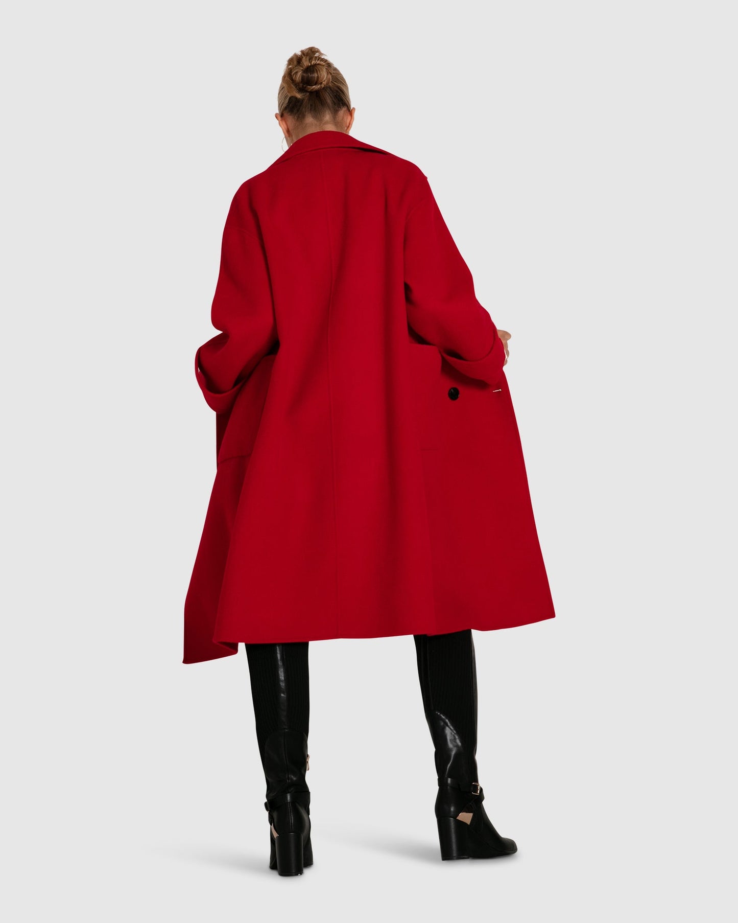 Rumour Has It Oversized Wool Blend Coat - Red