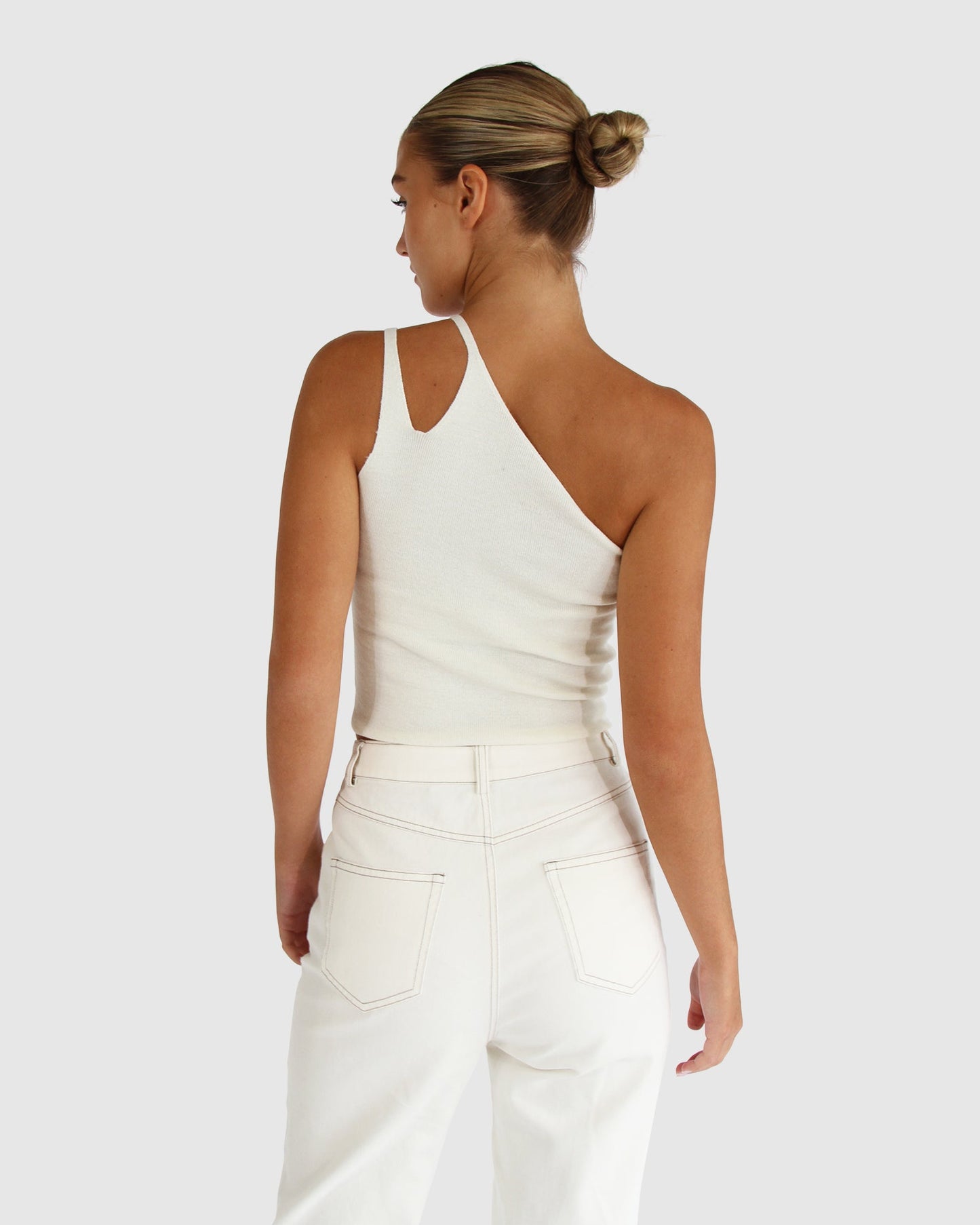 Symphony Double Strap Knit Crop - Cream