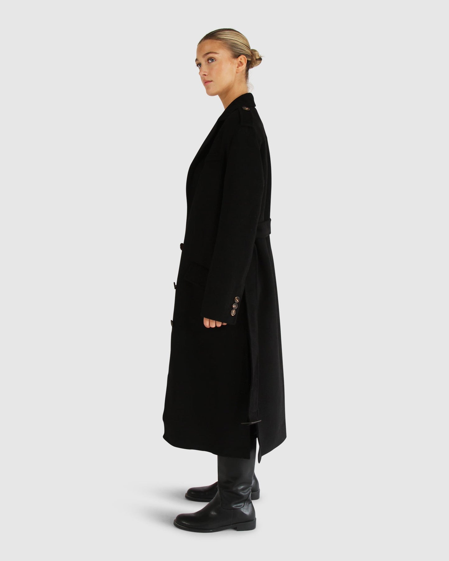 Skylight Longline Coat - Black