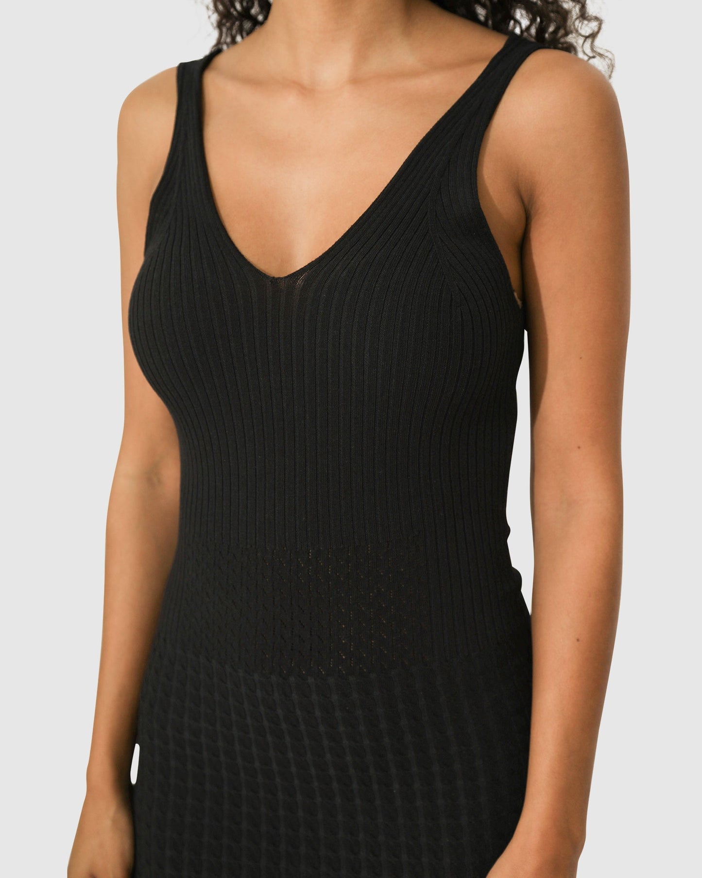 Sweet Nothings Midi Knitted Dress - Black