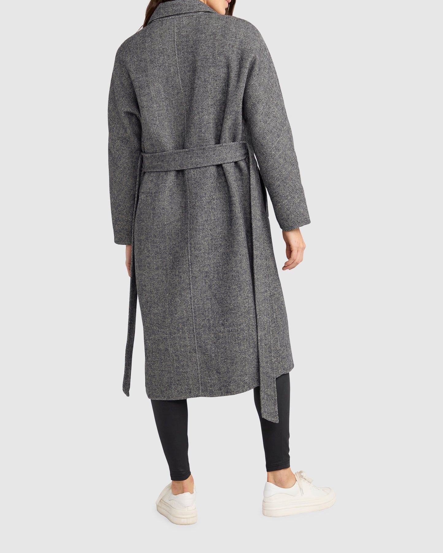 Standing Still Belted Coat - Charcoal