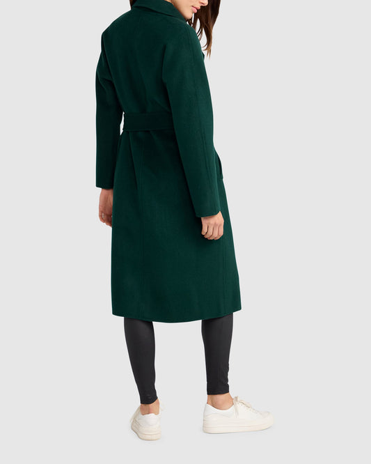 Standing Still Belted Coat - Dark Green