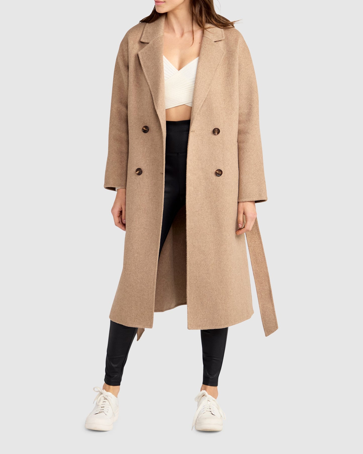 Standing Still Belted Coat - Oat