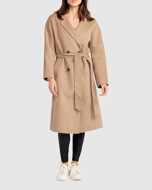 Standing Still Belted Coat - Oat