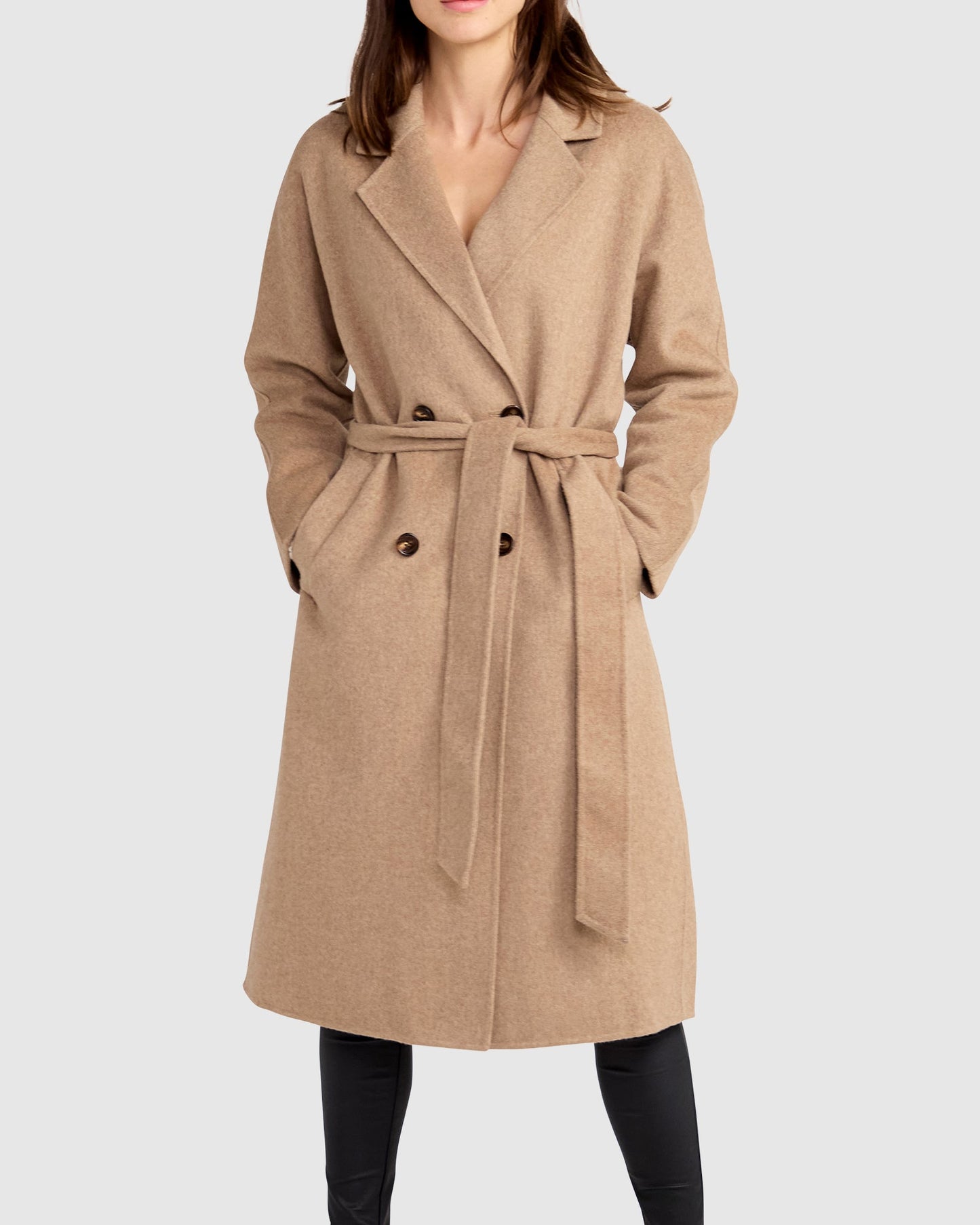 Standing Still Belted Coat - Oat