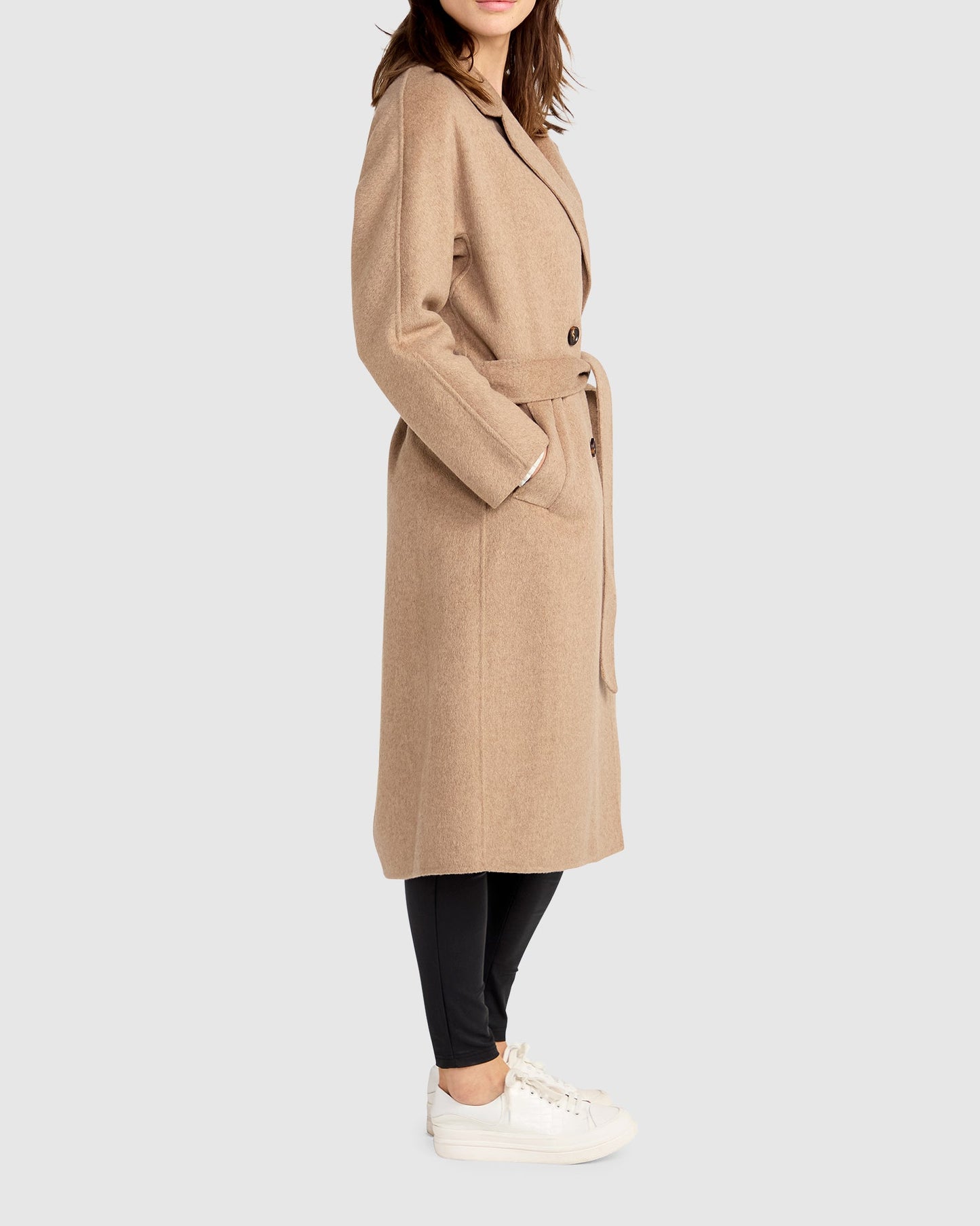 Standing Still Belted Coat - Oat