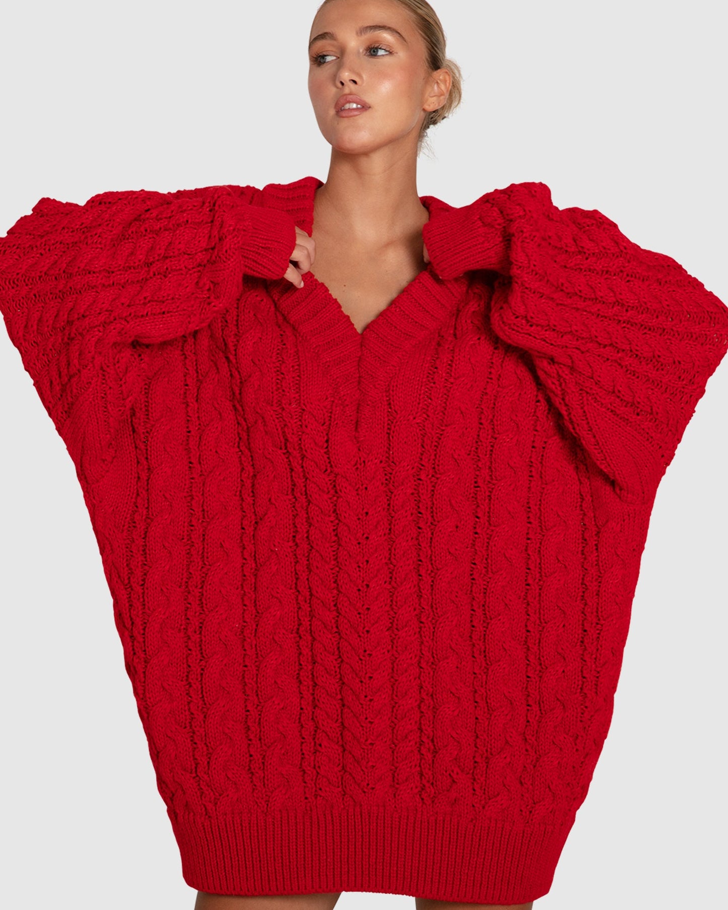 Still The One Chunky Oversize Knit - Red