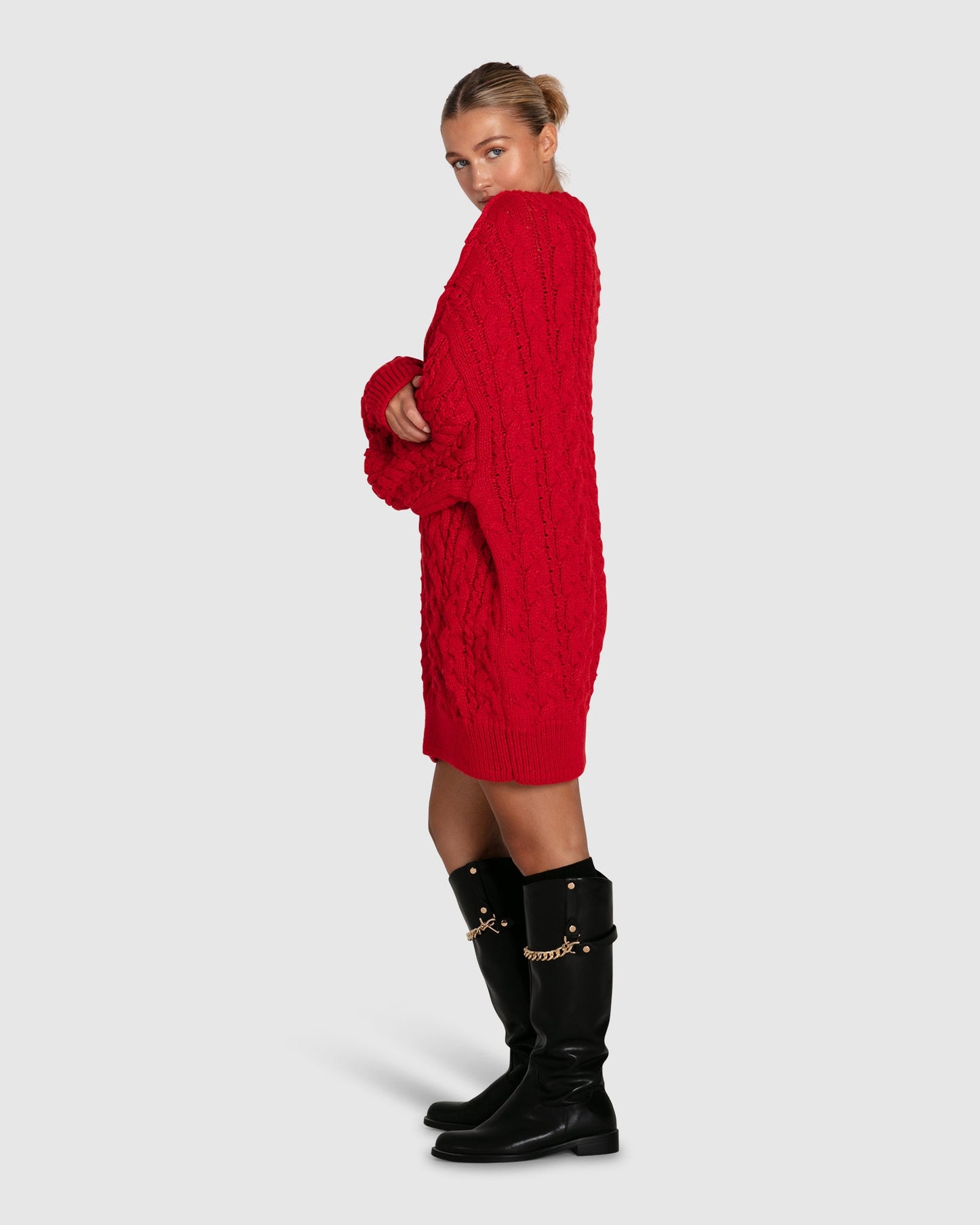 Still The One Chunky Oversize Knit - Red