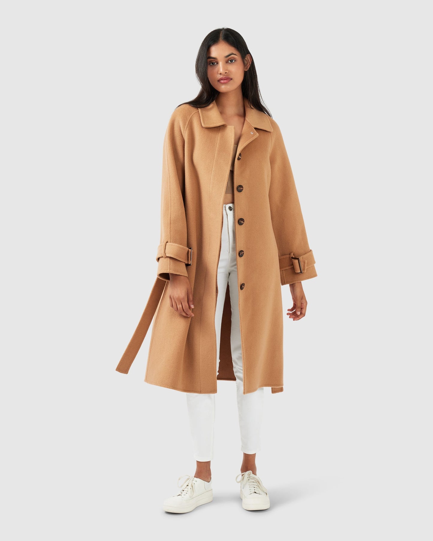 Shore To Shore Belted Wool Coat - Camel