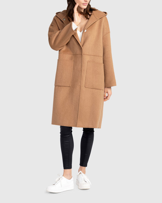 Sunday Morning Hooded Coat - Camel