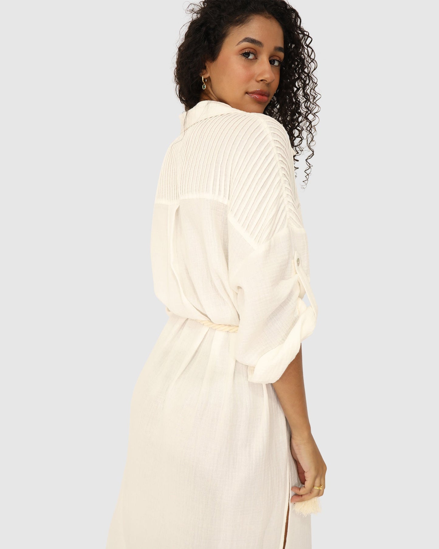 Seven Wonders Maxi Shirt Dress - White